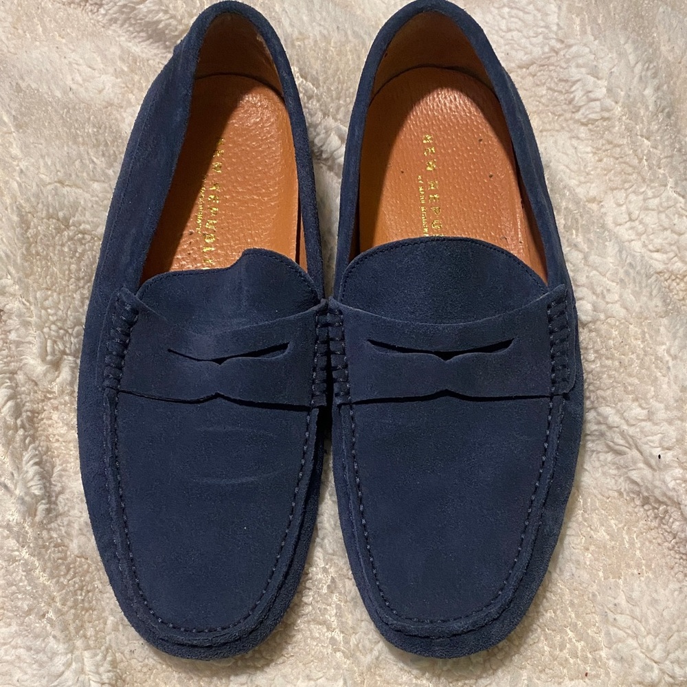 Elegant Navy Suede Loafers for Men